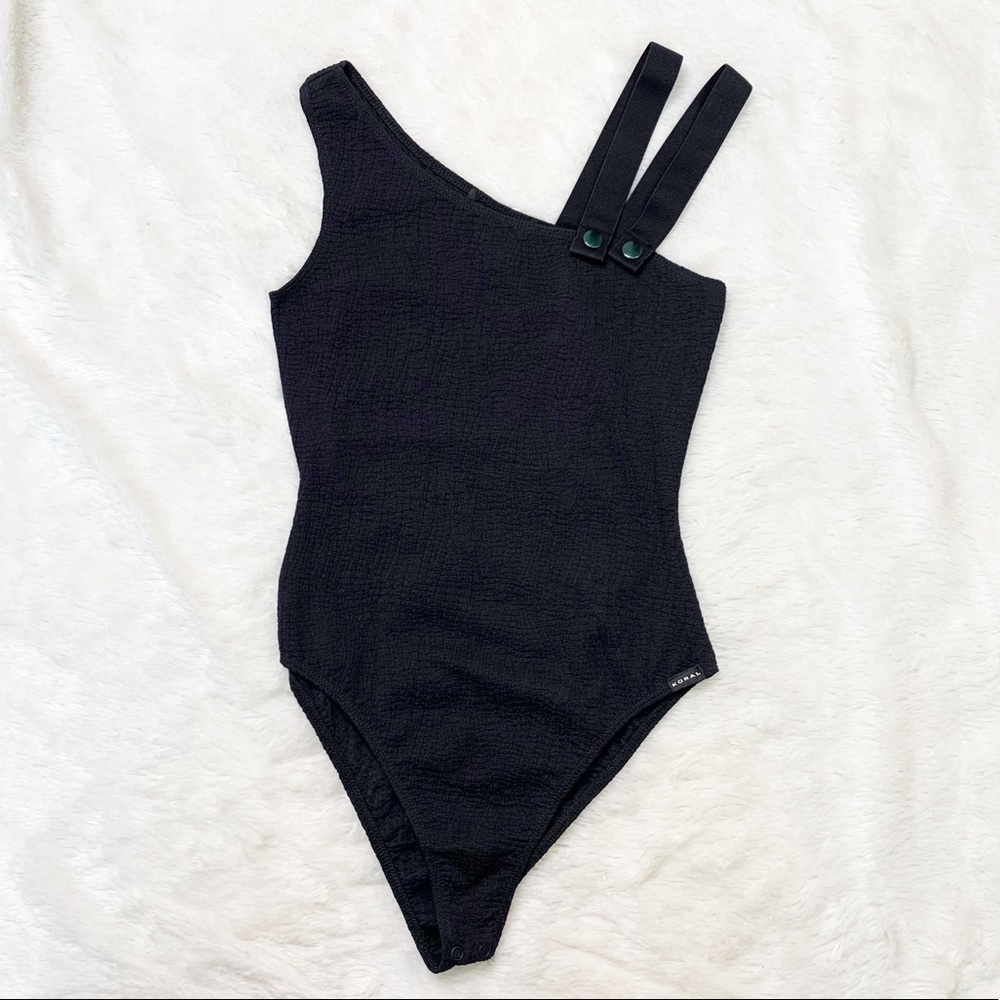 NWOT KORAL SWIM BLACK TEXTURED ONE-PIECE SWIMSUIT